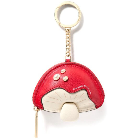 New Kate Spade 3d Mushroom Bag Charm Ruby Red Multi - Picture 4 of 5